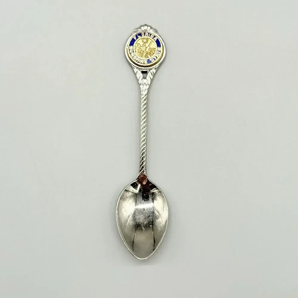 Florida Sunshine State USA Silver Vintage Souvenir Spoon 3.5